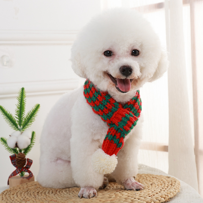 Puppy Christmas Scarf Accessories Autumn And Winter Warm