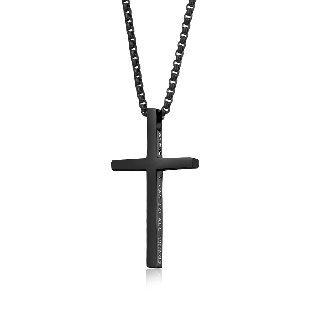 Alloy Simple Cross Necklace Unisex Style Pendant