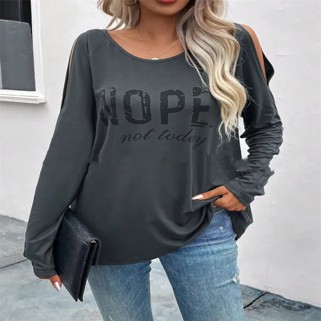 European And American New Casual Thin Letter T shirt Dark Gray - Shop at LoveMi
