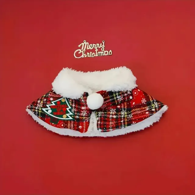 Cat Christmas Cloak Dog Shawl Pet Warm Scarf Snowflake Ball - Shop at LoveMi