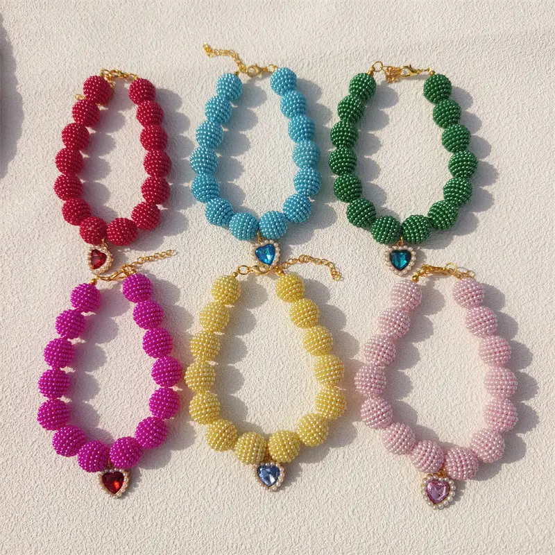 Fashionable Pearl Yangmei-Berry Beaded Dog Necklace
