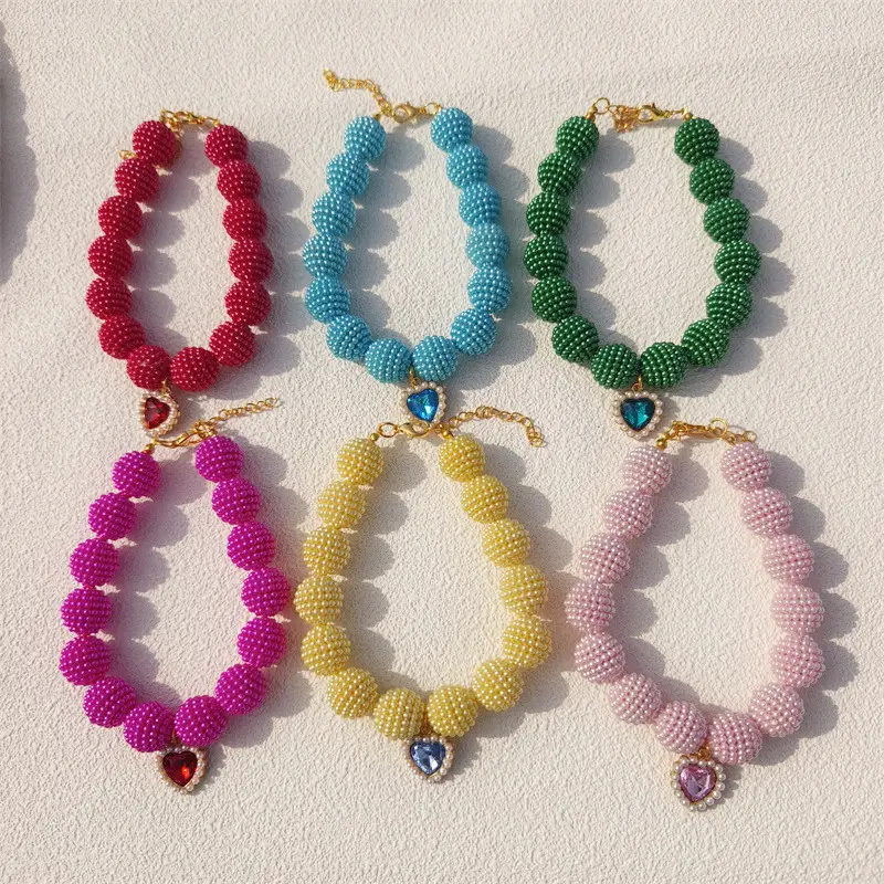 Fashionable Pearl Yangmei-Berry Beaded Dog Necklace