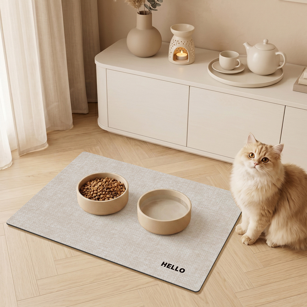 Non-slip Wash-free Waterproof Pet Feeding Mat 30x40cm Rice