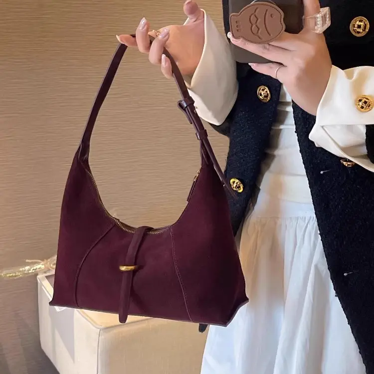 First-layer Cowhide Matte Underarm Versatile Shoulder Bag