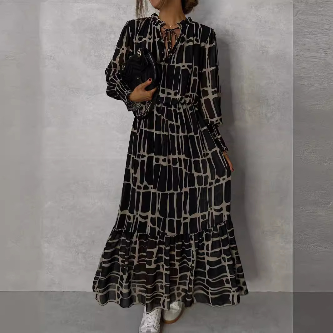 Autumn Long Sleeve Printed Dress