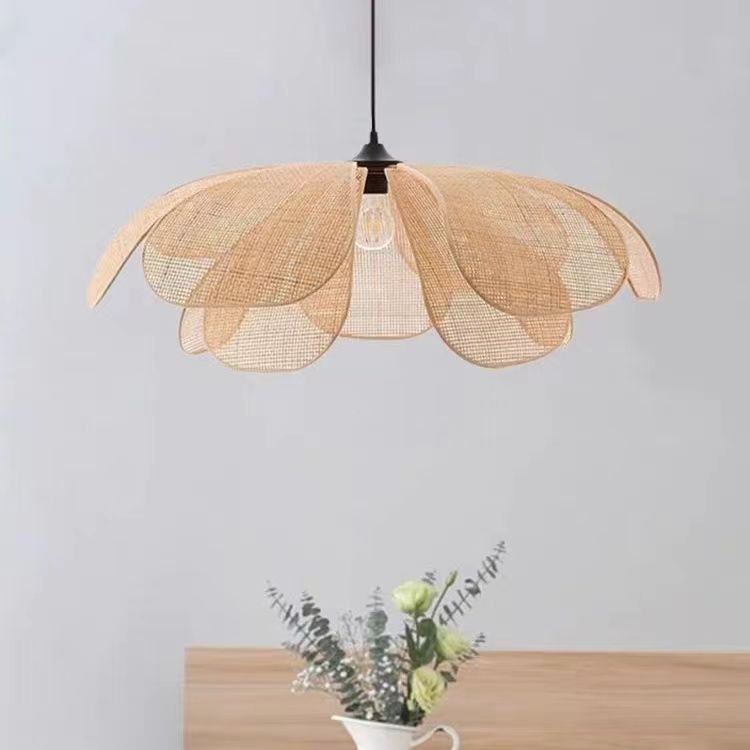 Title 6, Creative Handmade Rattan Japanese Petal Lamp