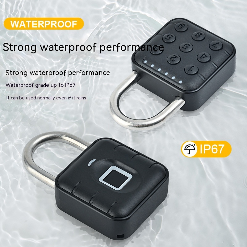 Fingerprint Lock Padlock Household Waterproof Password Cabinet Anti-theft Door Lock APP — foto 5