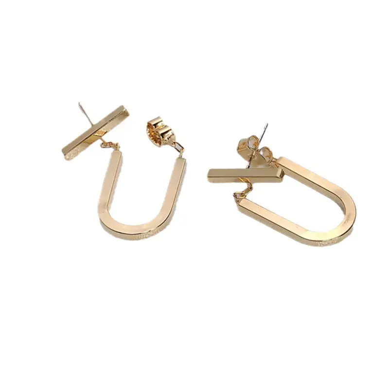 U-Shaped Drop Earrings for Women Minimalist Geometric Jewelry