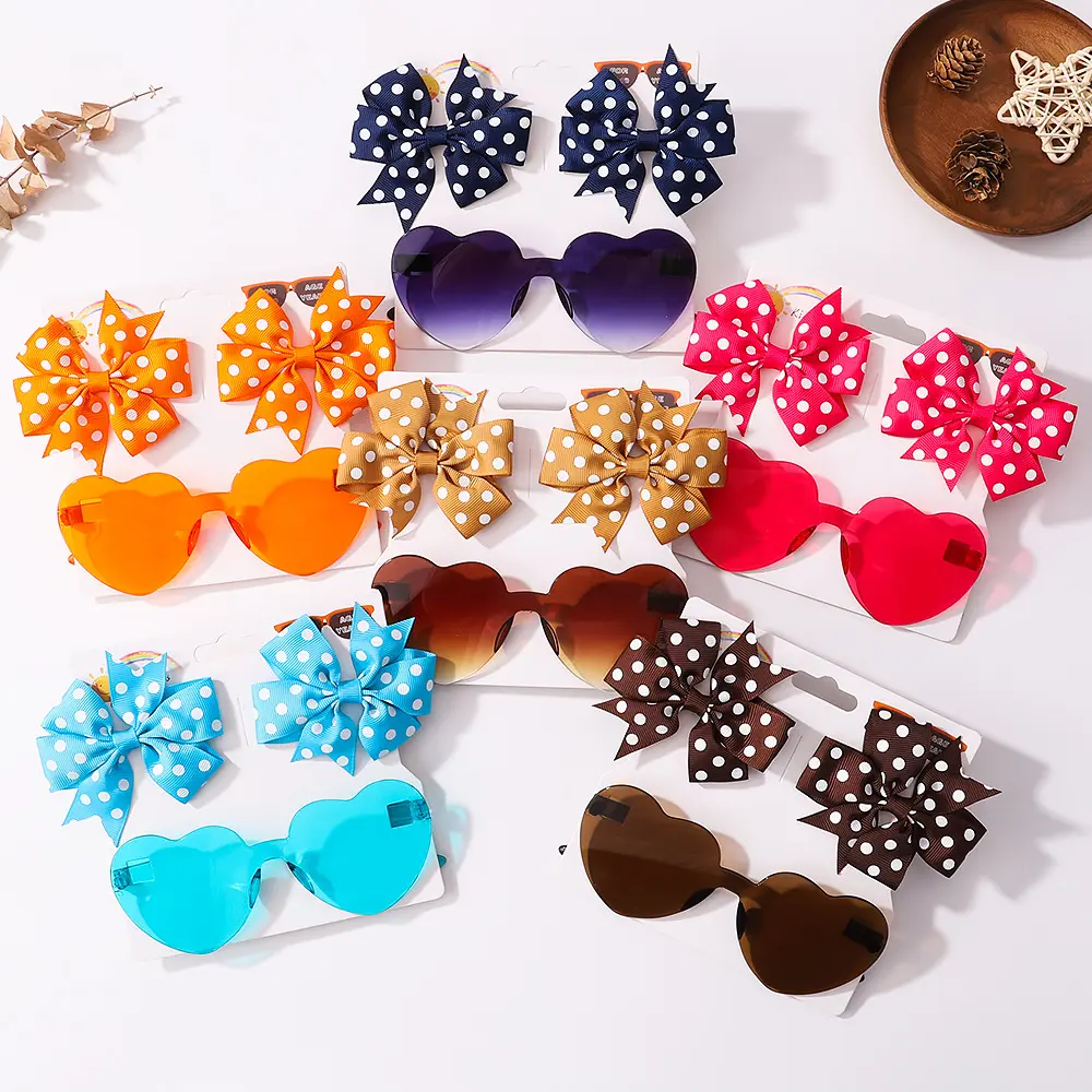 Kids' Accessories Printed Ribbed Ribbon Bow Hair