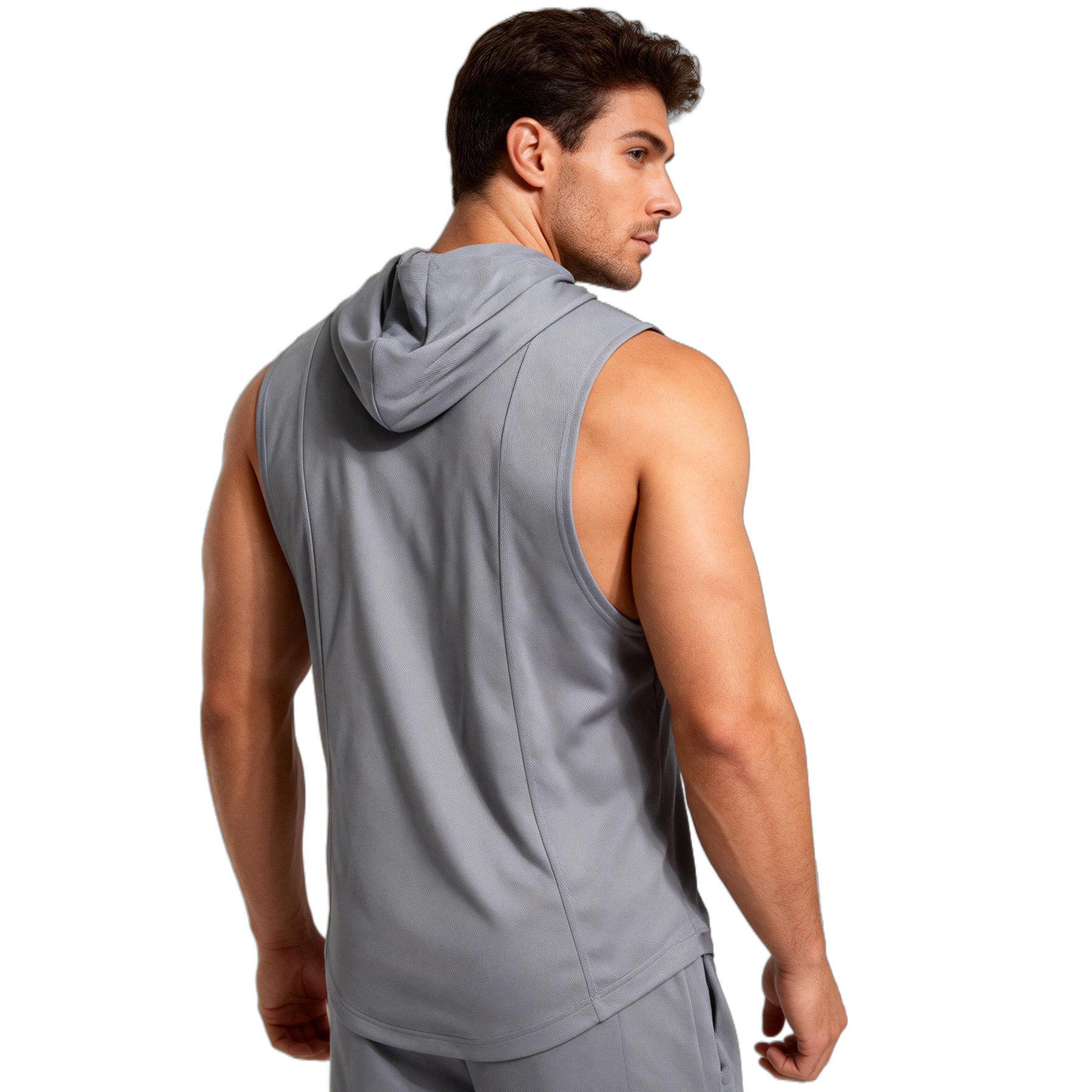 Men's High-Elastic Breathable Fitness Vest With Hood