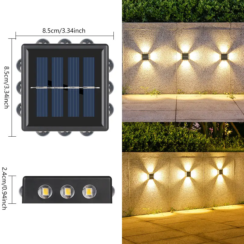 Solar Outdoor Wall Convex Mirror Lamp Courtyard
