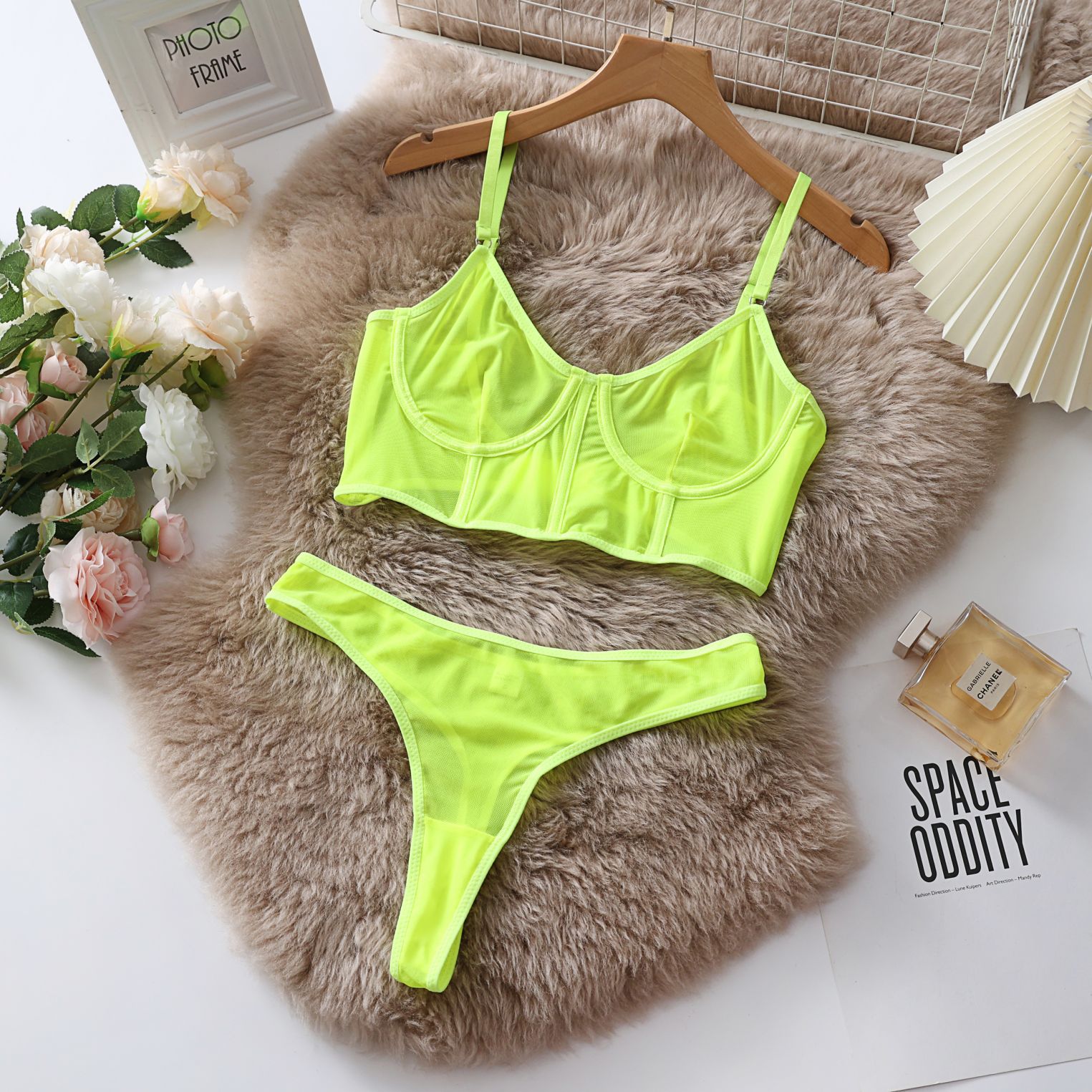 Women's Underwear 2 Piece Set See through Dress Yellow - Shop at LoveMi