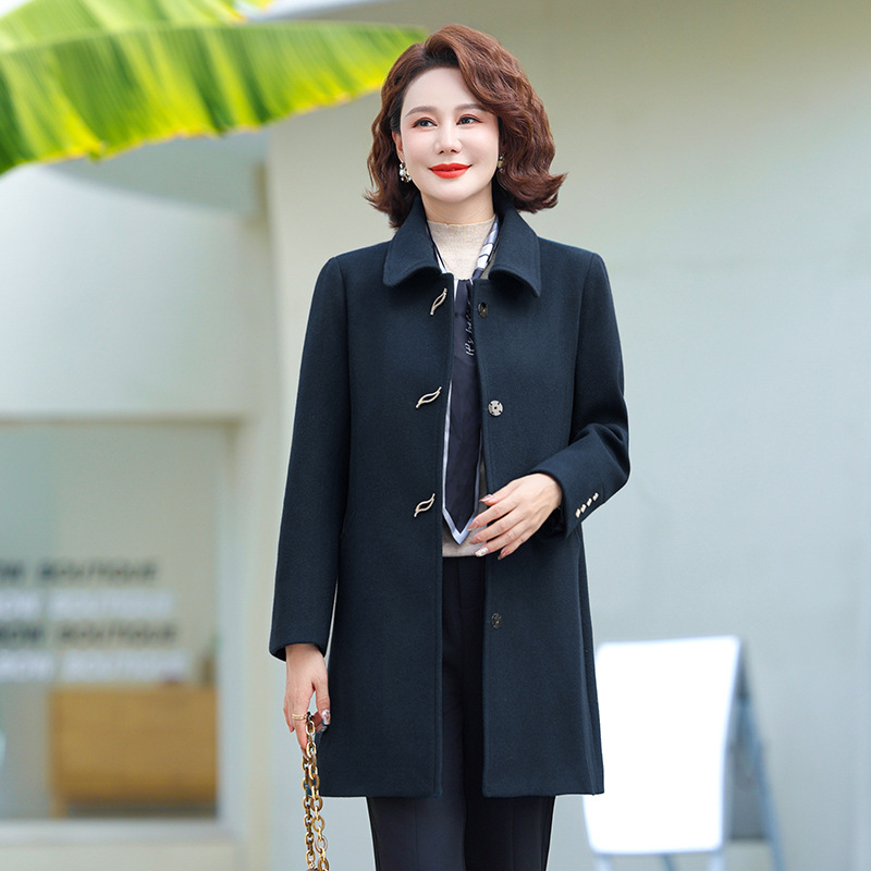 Mid-length Wool Blazer Designed Specifically For Middle-aged And Older Women