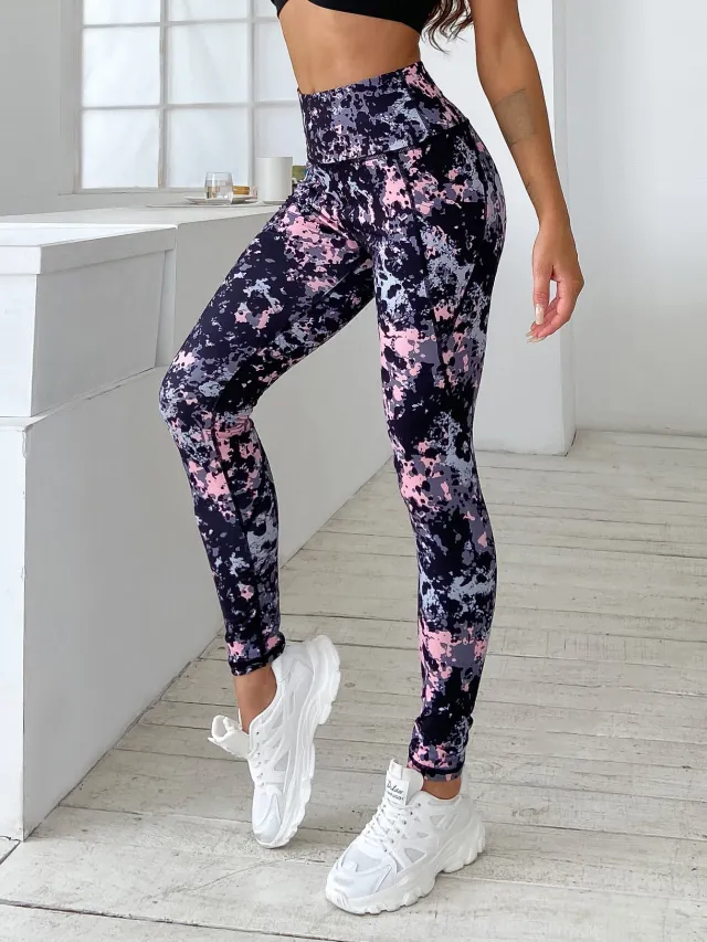 Women's Printed High Waisted Soft And Comfortable Leggings For Outerwear Random Flowers S - Shop at LoveMi