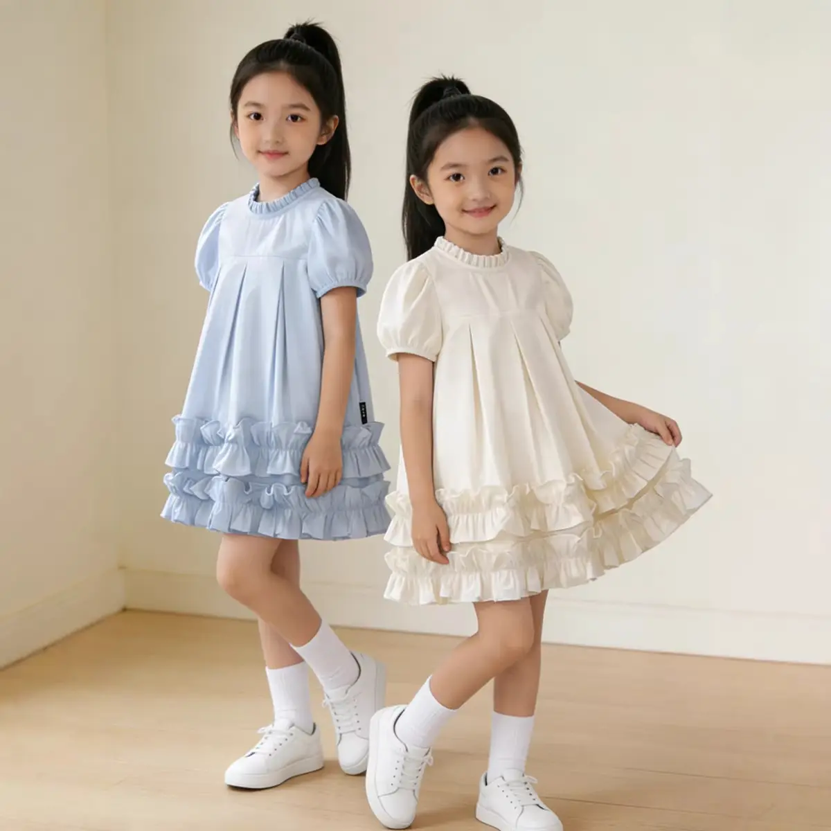 Ruffled-edge Little Girls Chic Princess Dress Summer