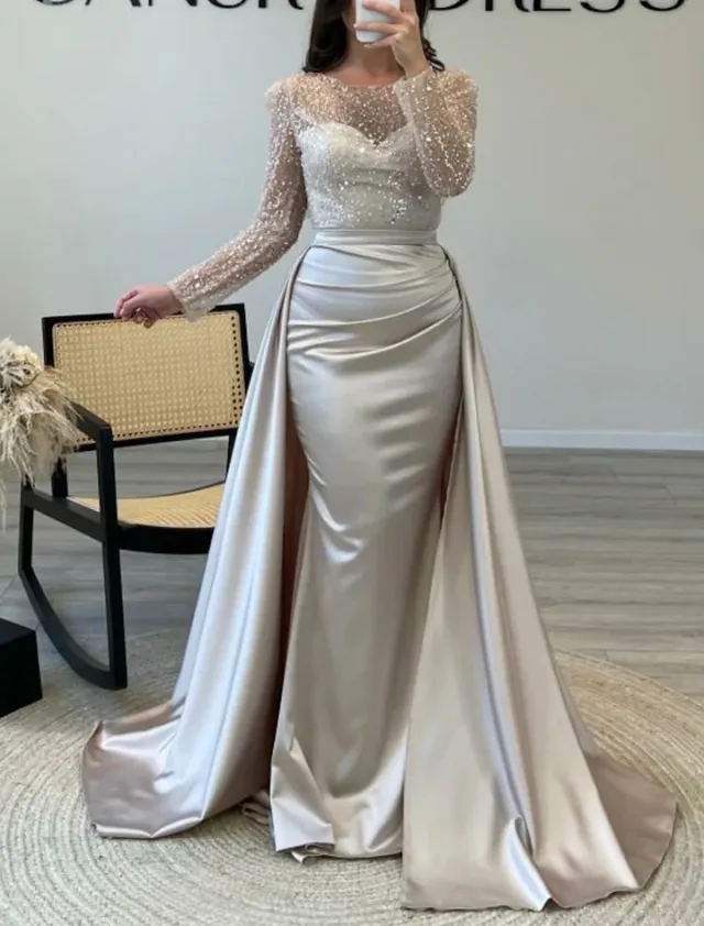 The Dazzling Sequin Queen Sequin Evening Gowns Silver - Shop at LoveMi