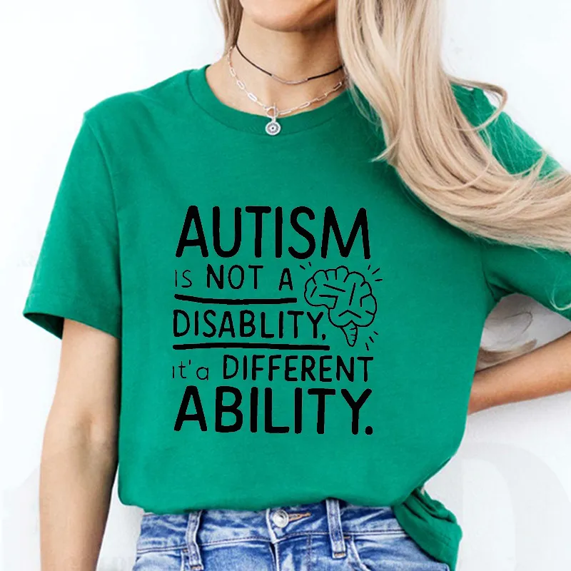 Autism Awareness Printed T-Shirt Casual Loose-Fitting And Comfortable - No 10-M