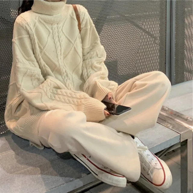 Korean Style Loose All matching Sweater Coat Beige - Shop at LoveMi