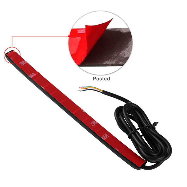 Motorcycle LED Brake Light Two-color Steering Waterproof  Bar License Plate Auxiliary 4