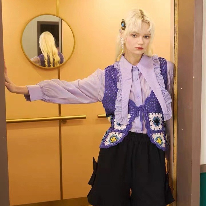 Lace Up Cardigan Crochet Japanese Vest