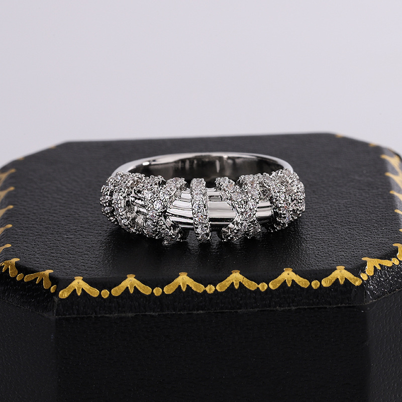 Colored Thread Twisted Inlaid Zircon Cord For Braiding Ring