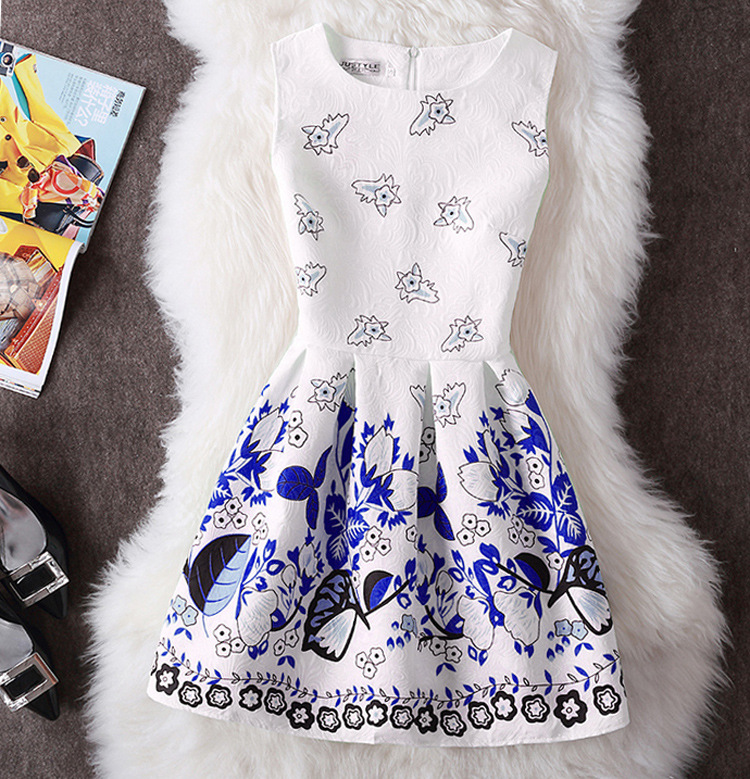 European And American Spring And Summer Women's Clothing Fashion Printing Dress