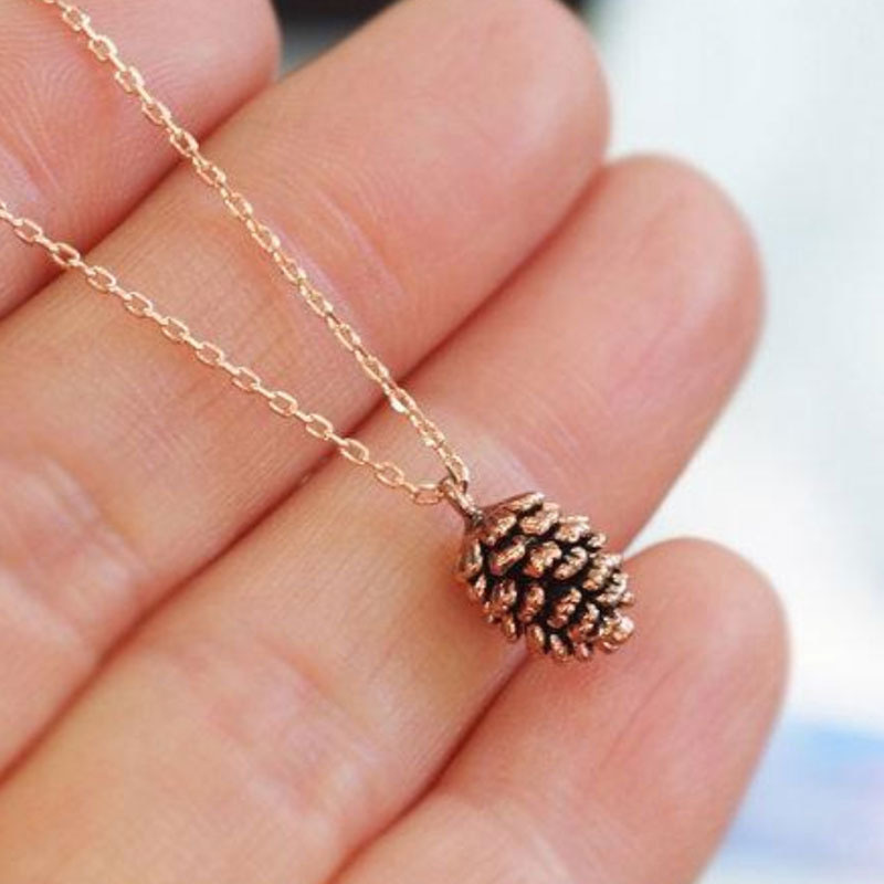 Tiny-Cute-Acorn-Pinecone-Neckl