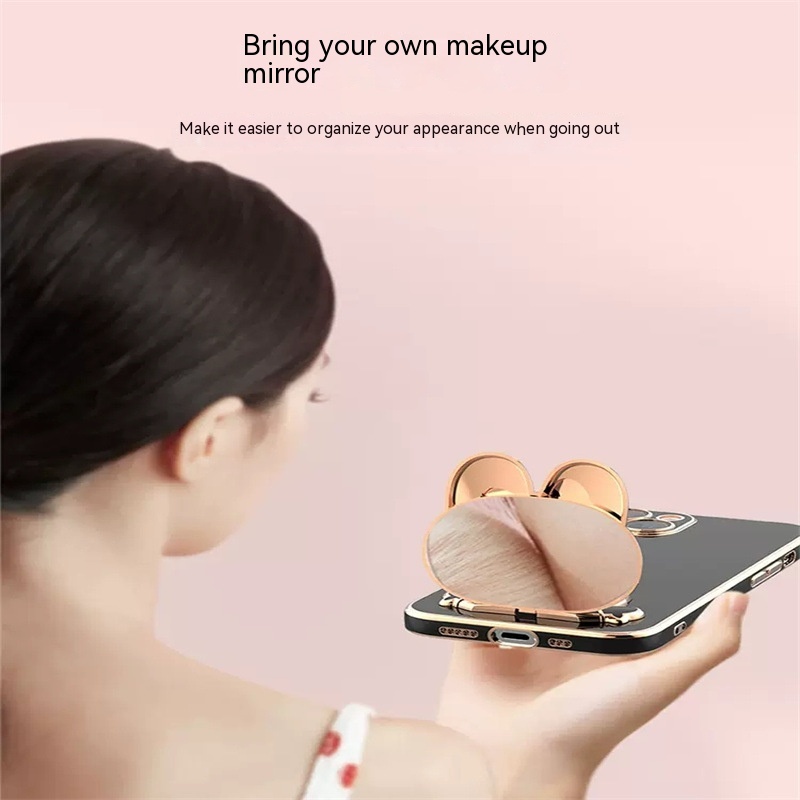 Straight Edge Plating 6D Phone Case S22 Rabbit Makeup Mirror Protective Sleeve - Image 14