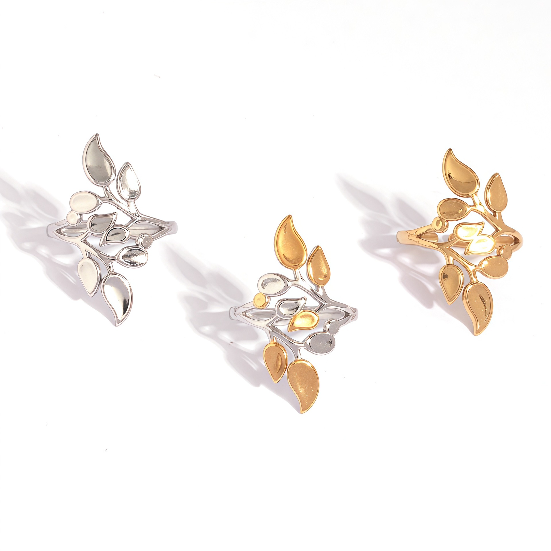Stainless Steel Leaf Ring