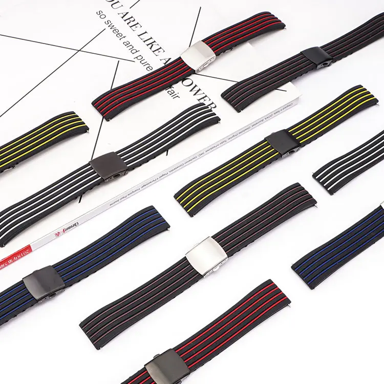 Ear Two-tone Striped Silicone Strap
