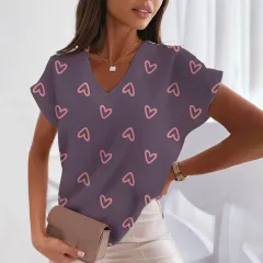 Printed Cute Sweet Short-sleeved T-shirt - Amtr1Gc232712F - View 1