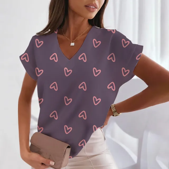Printed Cute Sweet Short sleeved T shirt Amtr1Gc232712F - Shop at LoveMi
