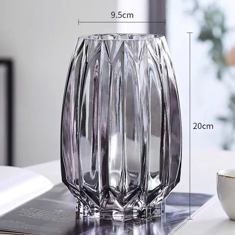 Transparent Glass Vase For Water Based Flowers Roses And Lucky Bamboo 7