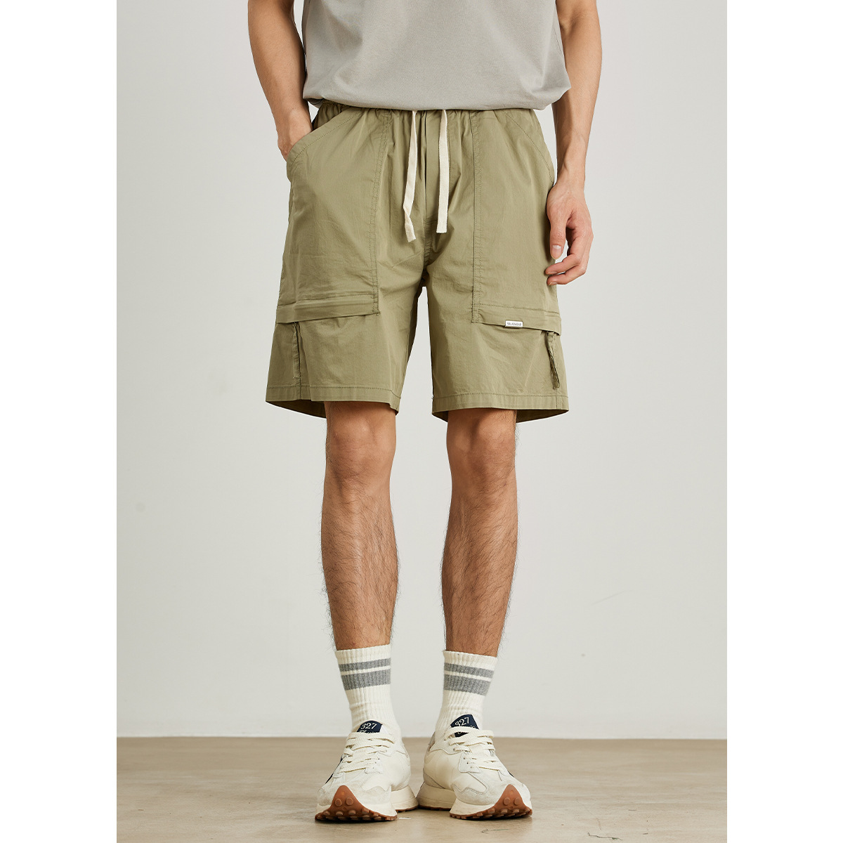 Japanese Style Workwear Cropped Pants Youth Loose