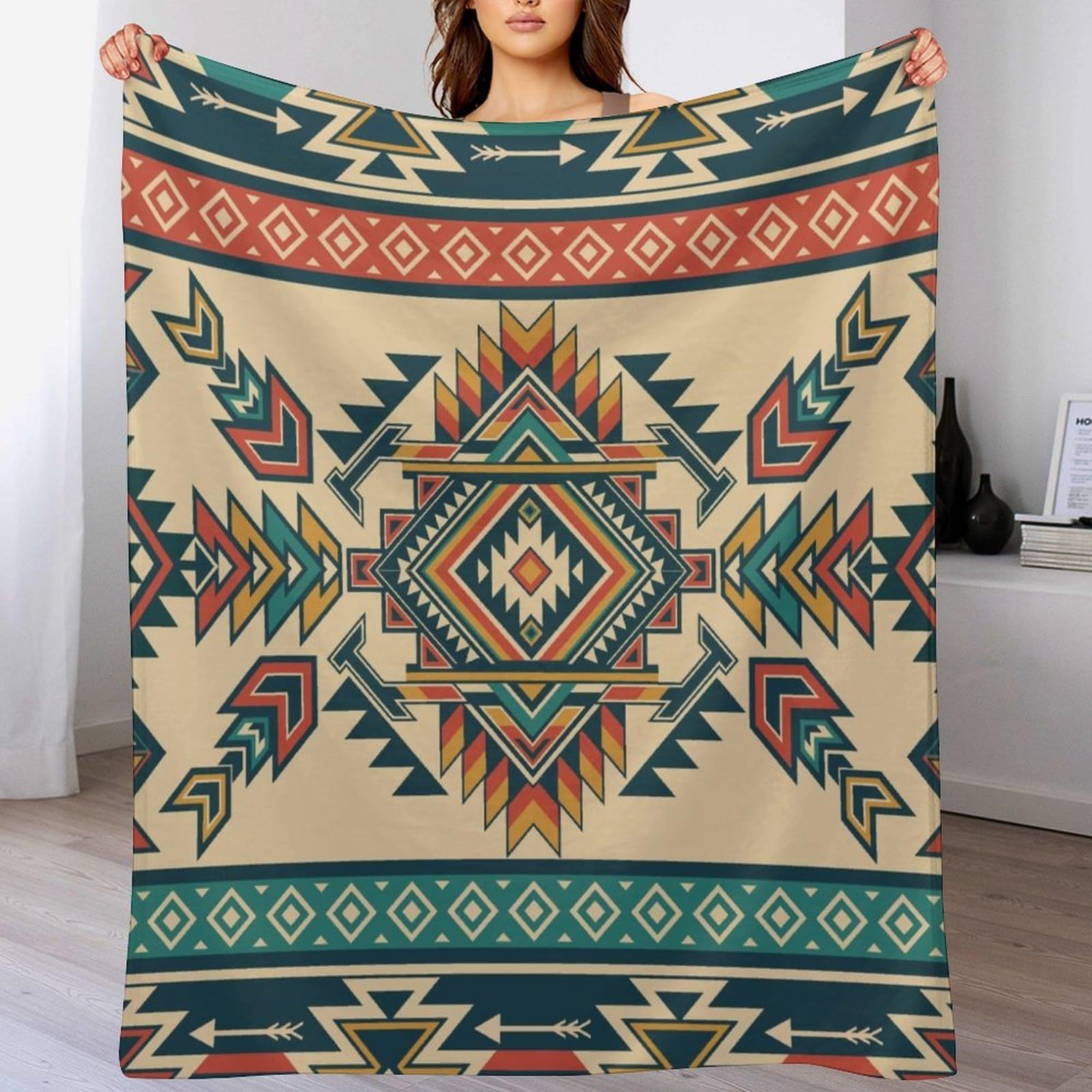 Bohemian-style Flannel Blanket For Cozy Bedding
