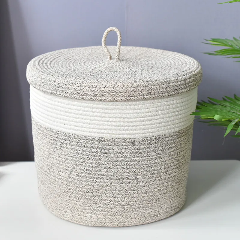 Clothes Weaved Storage Foldable Laundry Basket - White Flower 405X355Mm