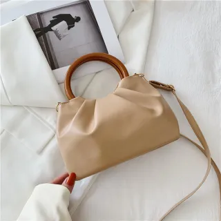 Cloud Bag Female Crossbody Fashion Pleated Small Bag - Khaki