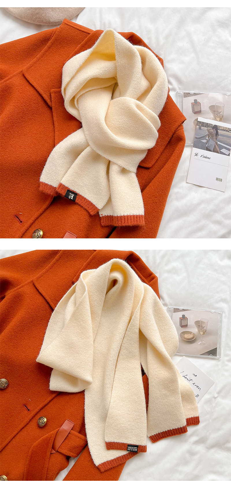 Title 8, Solid Color Knitted Wool Keep Warm Scarf