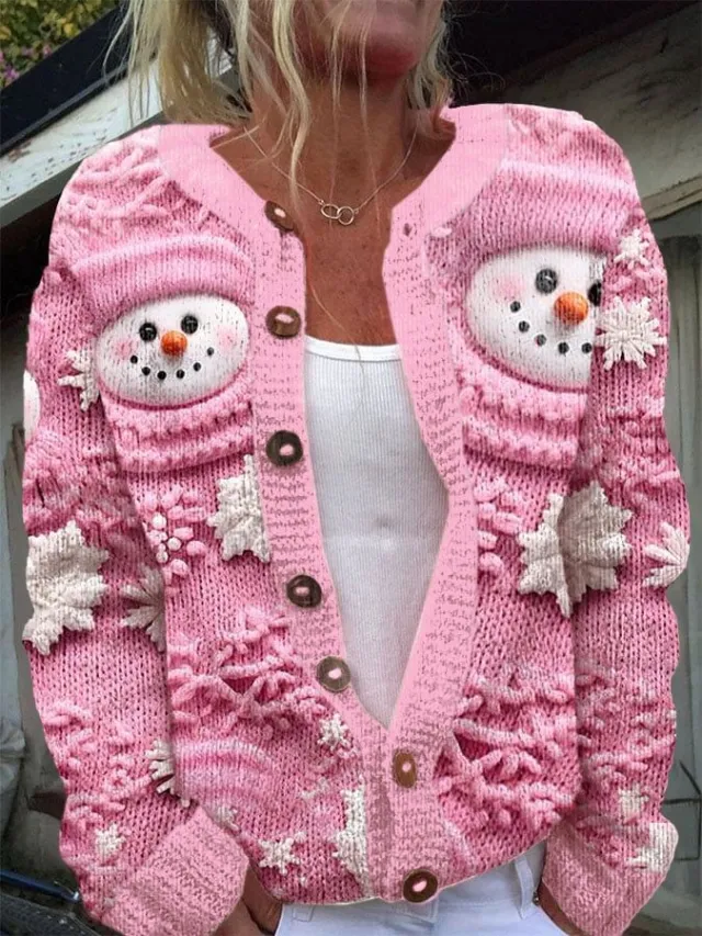 Women's Cartoon Pattern Christmas Printed Cardigan 10Style - Shop at LoveMi