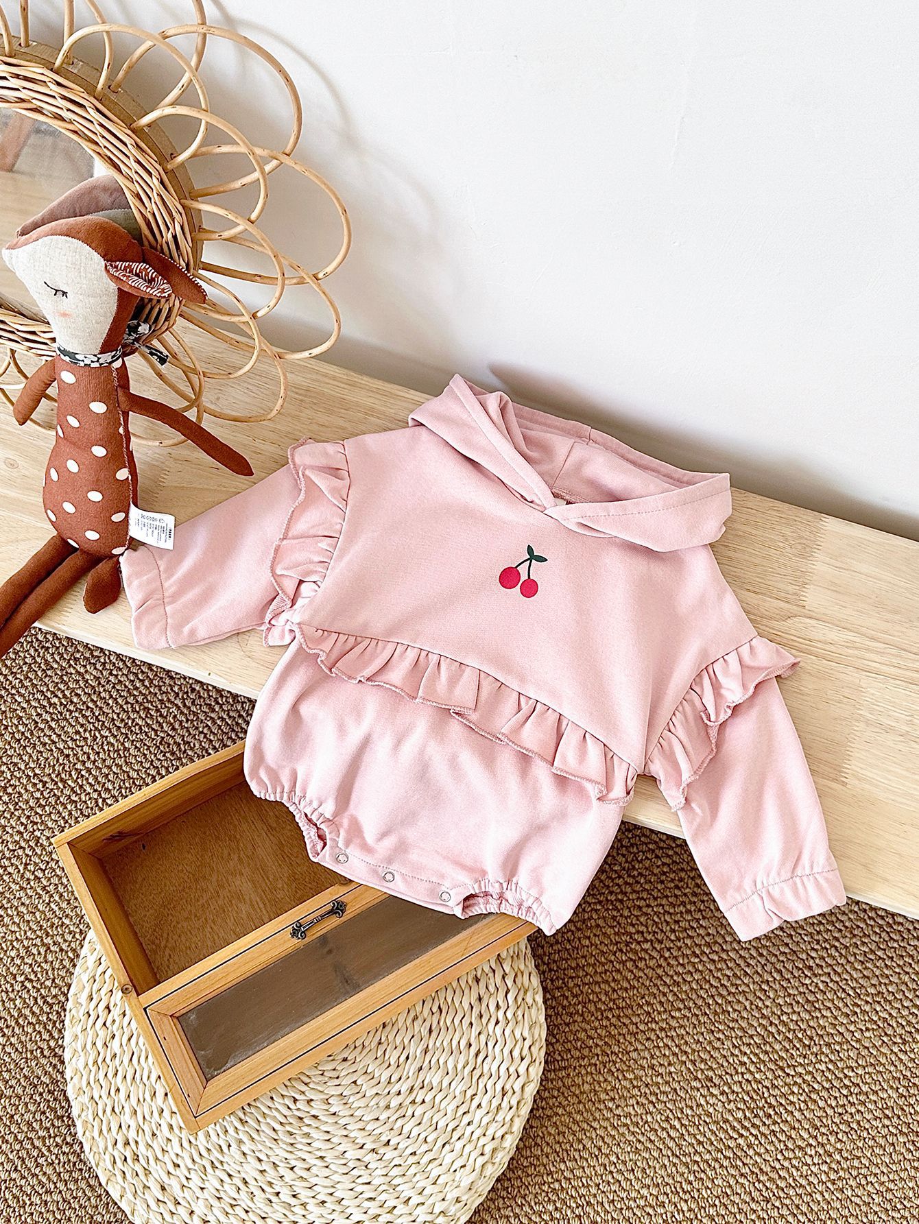 Title 19, Baby Girl Sweet Cherry Embroidered Long Sleeve ...