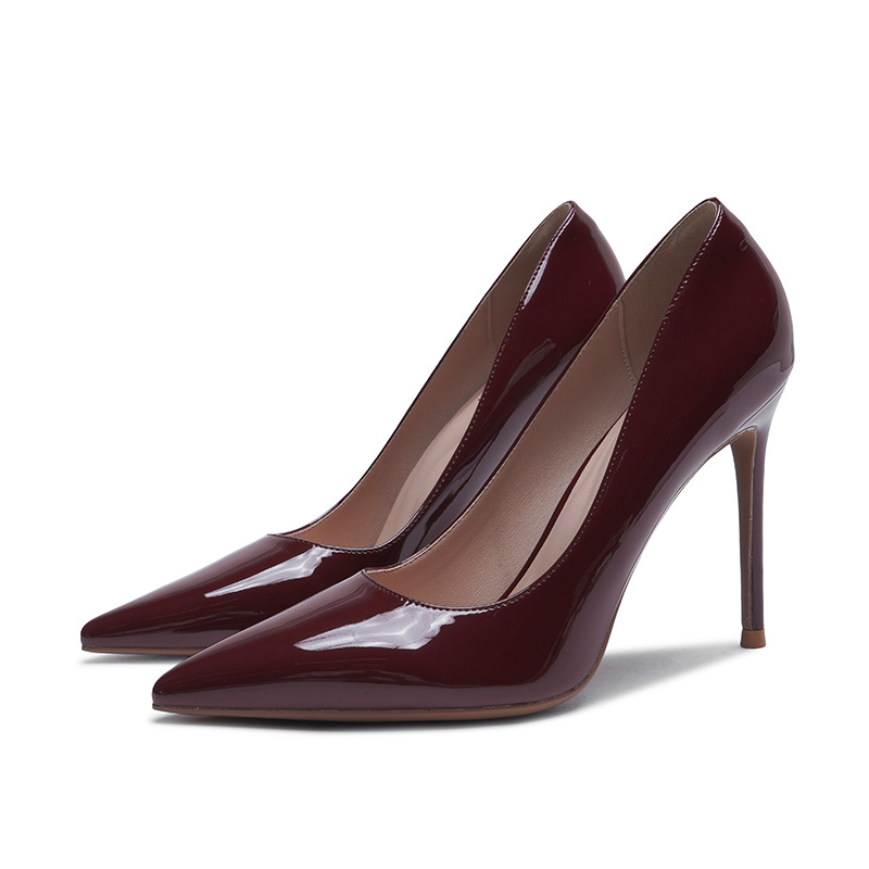 Low-cut Stiletto Heels In Glossy Patent Leather For Women