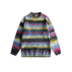 Versatile Casual Round Neck Sweater Neutral Fashion Brand Sweater - Purple - View 1