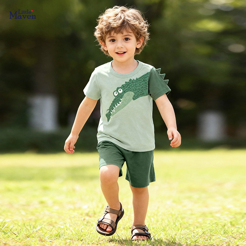 Cartoon Short-sleeve T-shirt And Shorts Childrens Clothing Set