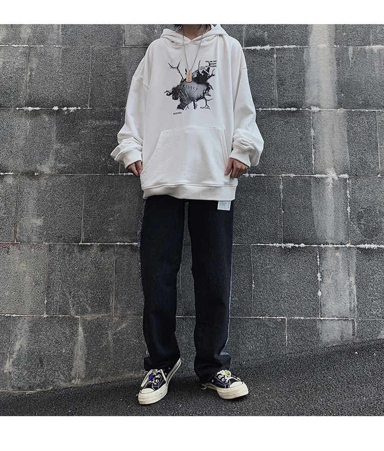 Title 8, Loose casual cotton hooded sweatshirt