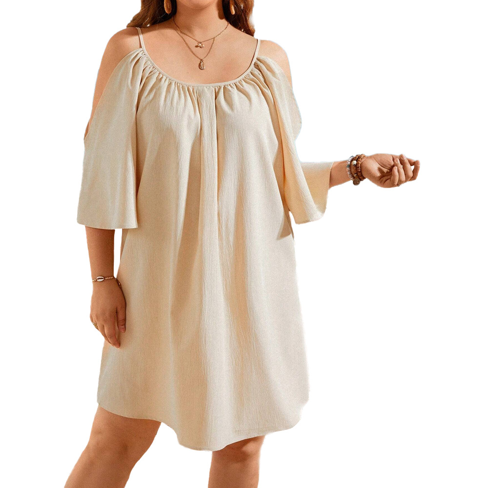 Casual Round Neck Sexy Off-the-shoulder Short Sleeve Dress