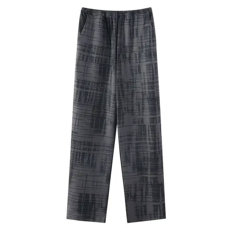 Autumn And Winter Loose Men's Thin Velvet Pajama Pants With Home Pants Pockets