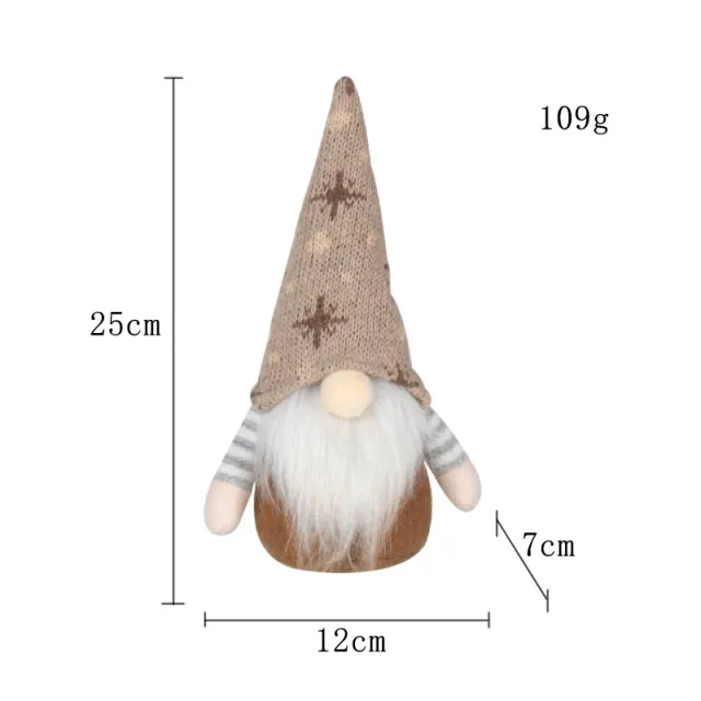 Cloth Christmas Decorations Rudolf Doll Knitted Snowflake Hat Faceless Doll B11 Brown - Shop at LoveMi