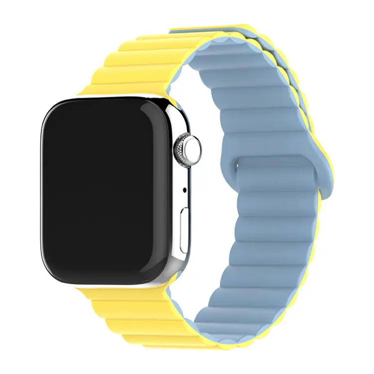 Two-color Silicone Magnetic Back Ring Buckle Watch Band