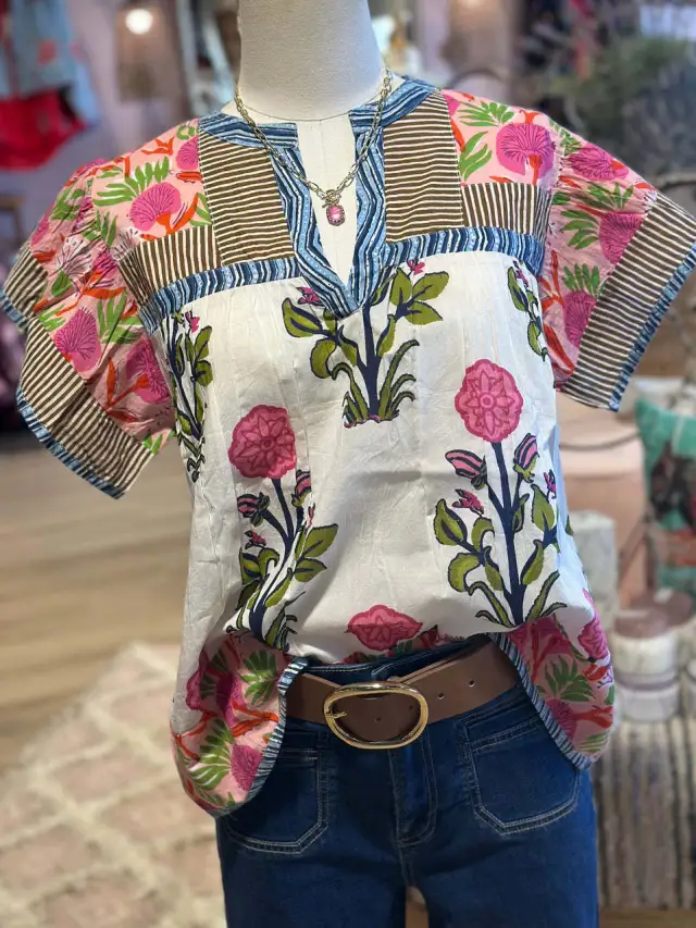 Summer New Women's Loose Casual Print Round Neck Shirt - Shop at LoveMi