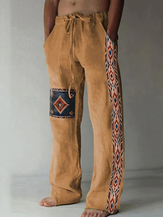 Mens Casual Beach Pants With Digital Print